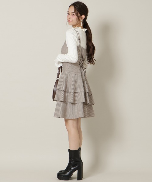 WILLSELECTION（ウィルセレクション）の「ダブルストラップアシンメトリーワンピース（ワンピース・レディース・ブラック系その他/ブラウン系その他/チャコールグレー・FREE）」の9枚目の写真