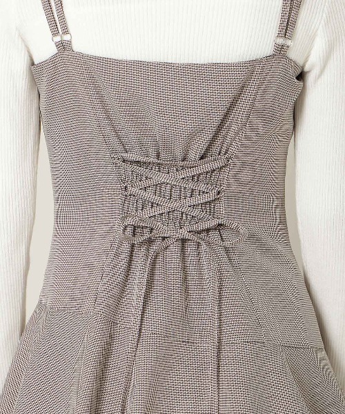 WILLSELECTION（ウィルセレクション）の「ダブルストラップアシンメトリーワンピース（ワンピース・レディース・ブラック系その他/ブラウン系その他/チャコールグレー・FREE）」の4枚目の写真