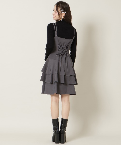 WILLSELECTION（ウィルセレクション）の「ダブルストラップアシンメトリーワンピース（ワンピース・レディース・ブラック系その他/ブラウン系その他/チャコールグレー・FREE）」の15枚目の写真