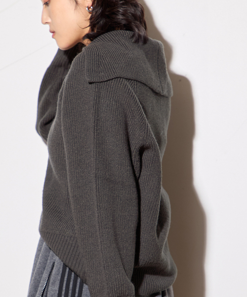 journal standard L'essage（ジャーナルスタンダードレサージュ）の「バルーンセーラーカラーニット（ニット/セーター・レディース・ブルー系その他/キャメル/ブラック系その他・FREE）」の18枚目の写真