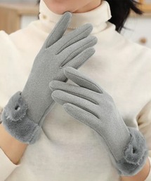 Miniministore(ミニミニストア)のタッチパネル対応ファー付き手袋スエード調(手袋)