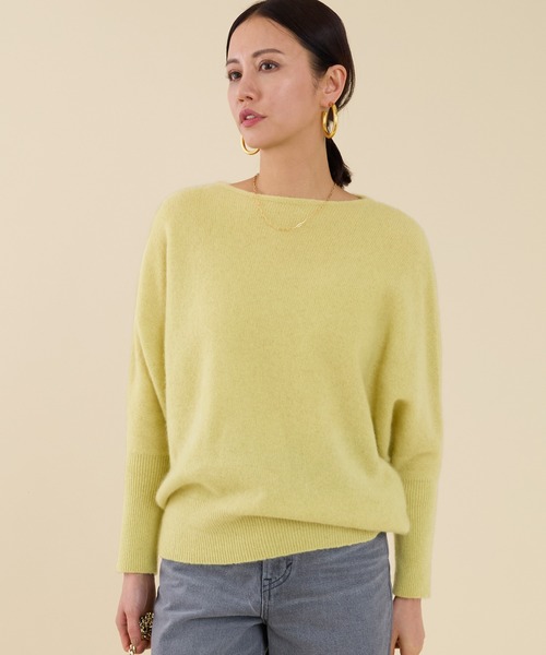 marmors(マルモア)の「【marmors】yak boat neck loose knit pullover(ニット/セーター・レディース・ライトブルー/オフホワイト/イエロー・36)」の2枚目の写真