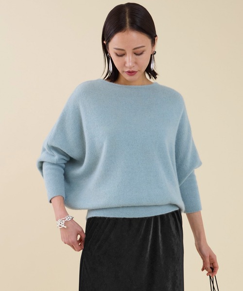 marmors(マルモア)の「【marmors】yak boat neck loose knit pullover(ニット/セーター・レディース・ライトブルー/オフホワイト/イエロー・36)」の3枚目の写真