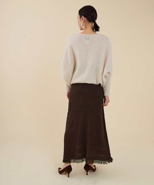 marmors(マルモア)の「【marmors】yak boat neck loose knit pullover(ニット/セーター・レディース・ライトブルー/オフホワイト/イエロー・36)」の7枚目の写真