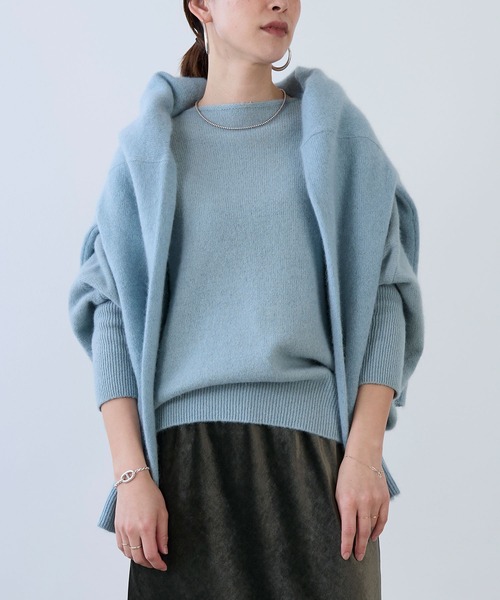 セール】【marmors】yak boat neck loose knit pullover（ニット