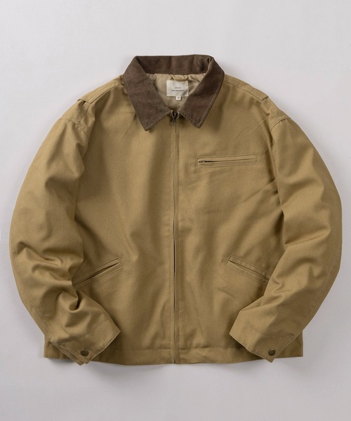 make a ray!（メイク ア レイ！）の「【81】襟コーデュロイ ヴィンテージライク 中綿入り ダックブルゾン（ブルゾン・メンズ・キャメル/ブラック/カーキ・M/L/XL）」の3枚目の写真