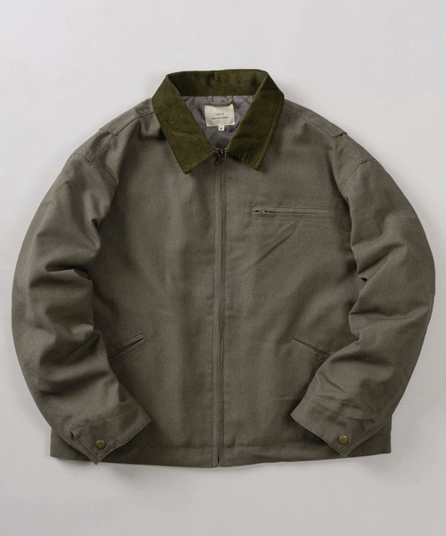 make a ray!（メイク ア レイ！）の「【81】襟コーデュロイ ヴィンテージライク 中綿入り ダックブルゾン（ブルゾン・メンズ・キャメル/ブラック/カーキ・M/L/XL）」の2枚目の写真