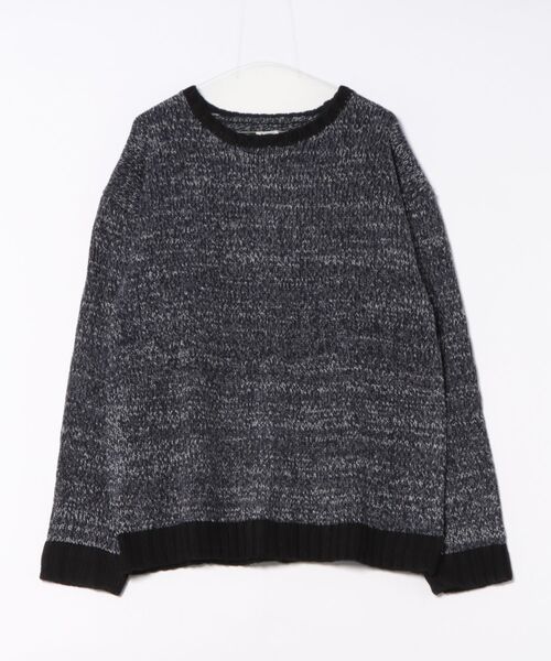 Revo. ルーズフィット ミックスヤーン クルーネック ニット プル