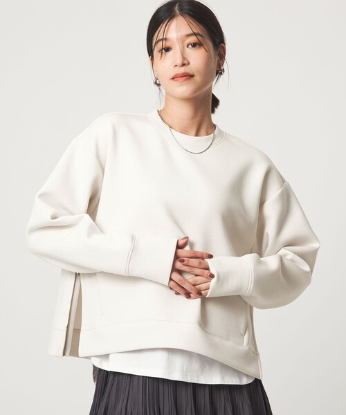 green label relaxing(グリーンレーベルリラクシング)の「【WEB限定】<at ease>ダンボール スリット プルオーバー カットソー(Tシャツ/カットソー・レディース・ナチュラル/モカ/ダークグレー・FREE)」の3枚目の写真