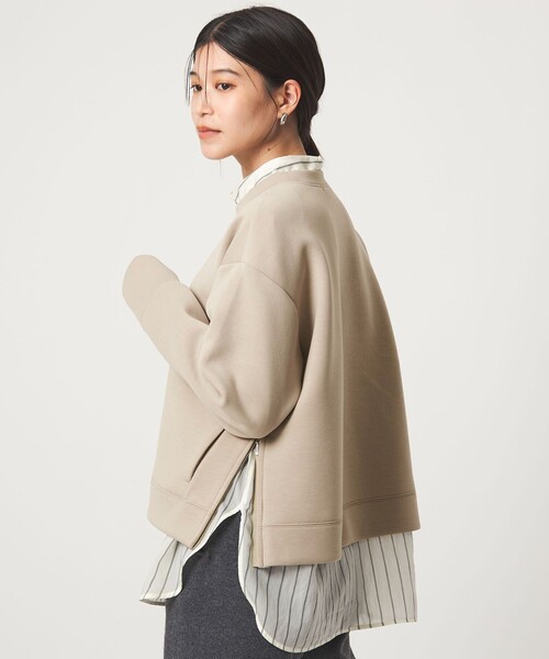 green label relaxing(グリーンレーベルリラクシング)の「【WEB限定】<at ease>ダンボール スリット プルオーバー カットソー(Tシャツ/カットソー・レディース・ナチュラル/モカ/ダークグレー・FREE)」の2枚目の写真