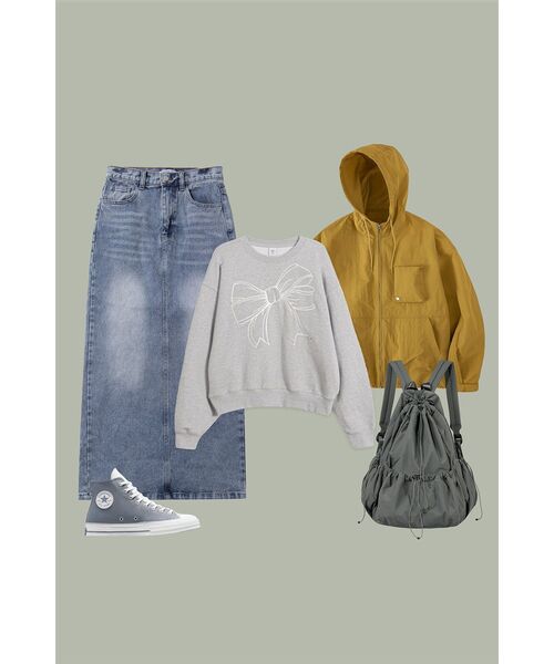 RONRON(ロンロン)の「BIG RIBBON LINE SWEATSHIRT GREY(スウェット・レディース・その他・FREE)」の7枚目の写真