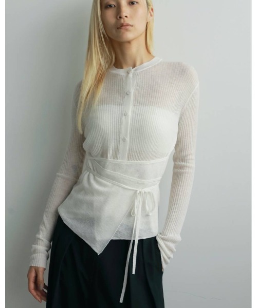 anuke（アンヌーク）の「anuke Wool Cachecoeur Cardigan（カーディガン/ボレロ・レディース・ダークグレー/オフホワイト・FREE）」の11枚目の写真