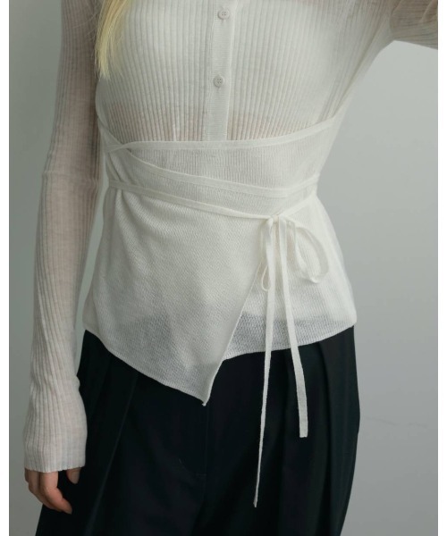 anuke（アンヌーク）の「anuke Wool Cachecoeur Cardigan（カーディガン/ボレロ・レディース・ダークグレー/オフホワイト・FREE）」の13枚目の写真