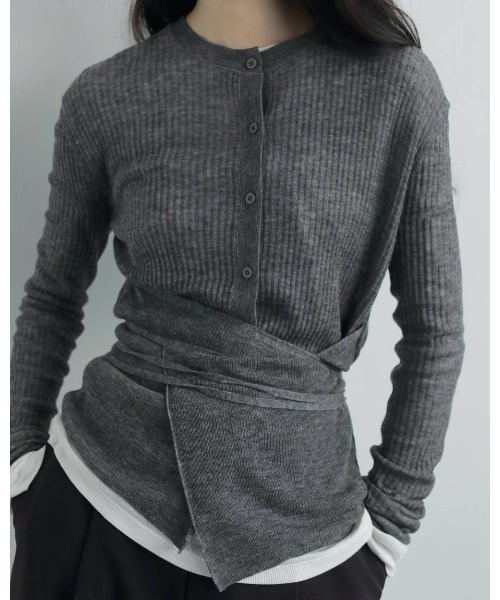 anuke（アンヌーク）の「anuke Wool Cachecoeur Cardigan（カーディガン/ボレロ・レディース・ダークグレー/オフホワイト・FREE）」の15枚目の写真