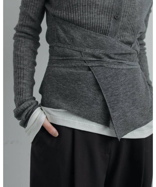 anuke（アンヌーク）の「anuke Wool Cachecoeur Cardigan（カーディガン/ボレロ・レディース・ダークグレー/オフホワイト・FREE）」の8枚目の写真