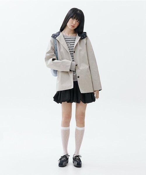 LETTER FROM MOON(レターフロムムーン)の「エディンオフショルダーストライプスウェットシャツ(メランジグレー)(スウェット・レディース・その他・FREE)」の9枚目の写真
