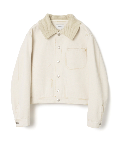 MILLO WOMEN(ミロウーマン)の「ニットミックスワークジャケット【アイボリー】(その他アウター・レディース・その他・SMALL/MEDIUM)」の1枚目の写真