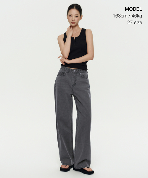 MUSINSA STANDARD WOMAN（ムシンサスタンダードウーマン）の「ウィメンズワイドデニムパンツ[グレー]（デニムパンツ・レディース・その他・32/30/23/24/25/26/27/28/29）」の22枚目の写真