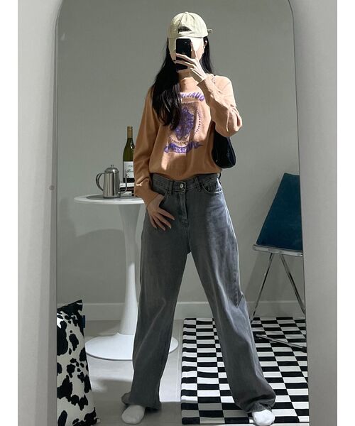 MUSINSA STANDARD WOMAN（ムシンサスタンダードウーマン）の「ウィメンズワイドデニムパンツ[グレー]（デニムパンツ・レディース・その他・32/30/23/24/25/26/27/28/29）」の9枚目の写真
