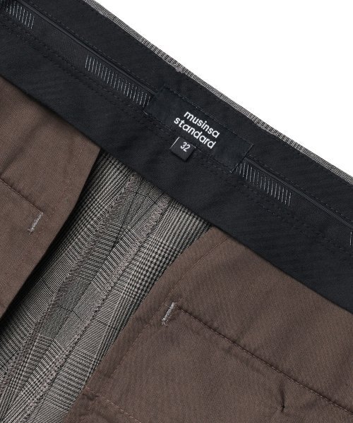 MUSINSA STANDARD（ムシンサスタンダード）の「グレンチェックワイドヒドゥンバンディングスラックス[ダークベージュ]（スラックス・メンズ・その他・28/29/40/42/30/26/27）」の6枚目の写真