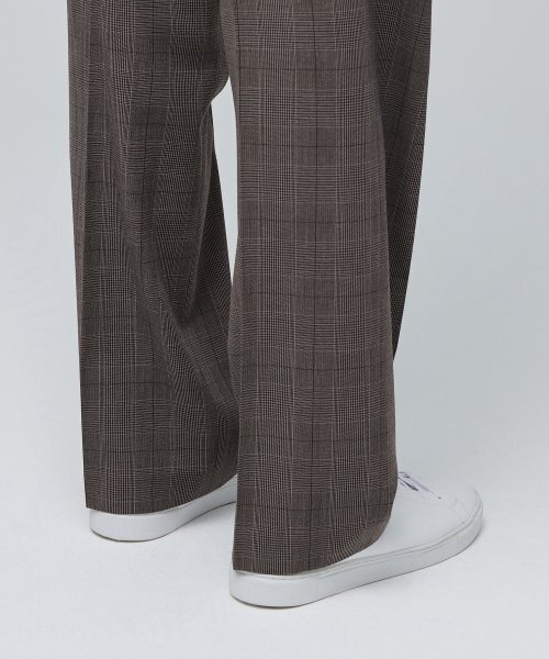 MUSINSA STANDARD（ムシンサスタンダード）の「グレンチェックワイドヒドゥンバンディングスラックス[ダークベージュ]（スラックス・メンズ・その他・28/29/40/42/30/26/27）」の8枚目の写真