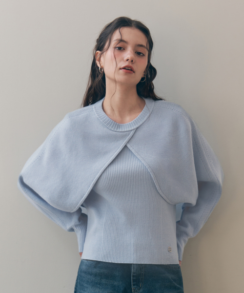 ZEROSTREET（ゼロストリート）の「[12カラー] ボレロペンダントニットセット（ニット/セーター・レディース・ライトブラウン/ブラック/ライトブルー/グレー系その他/ネイビー/PINK/ダークブラウン/ホワイト/ブルーグレー/Beige/スカイブルー/ライトピンク・F）」の18枚目の写真