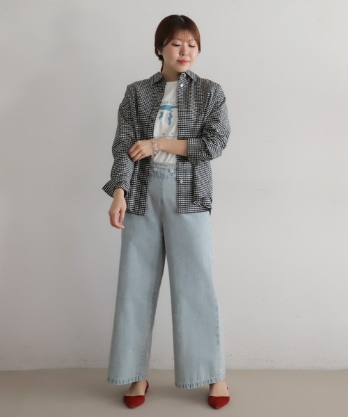 NOMBRE IMPAIR(ノンブルアンペール)の「ギンガムチェック 2WAYカラーシャツ(シャツ/ブラウス・レディース・ブルー/ブラック・FREE)」の4枚目の写真
