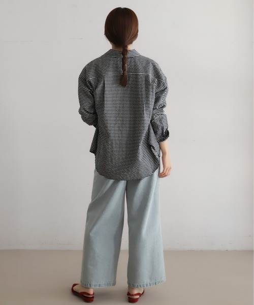 NOMBRE IMPAIR(ノンブルアンペール)の「ギンガムチェック 2WAYカラーシャツ(シャツ/ブラウス・レディース・ブルー/ブラック・FREE)」の7枚目の写真
