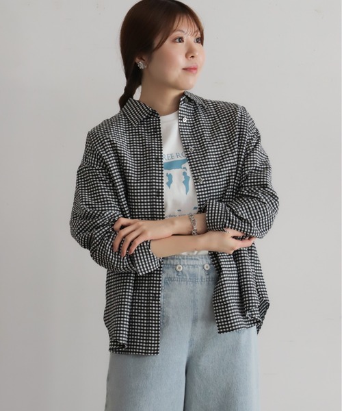 NOMBRE IMPAIR(ノンブルアンペール)の「ギンガムチェック 2WAYカラーシャツ(シャツ/ブラウス・レディース・ブルー/ブラック・FREE)」の8枚目の写真