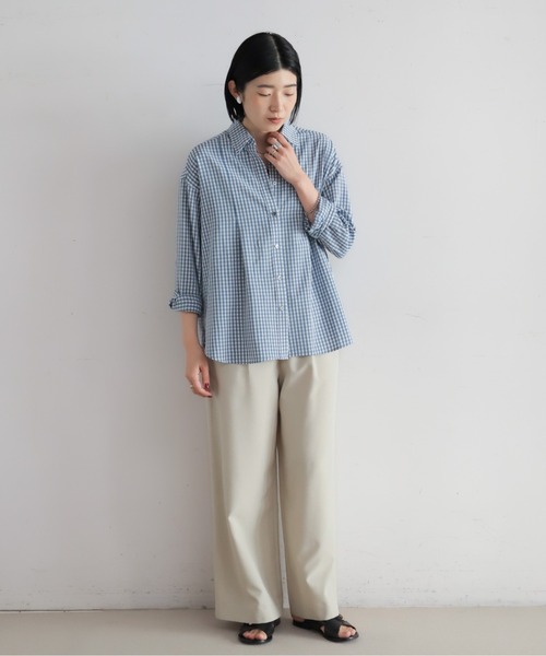 NOMBRE IMPAIR(ノンブルアンペール)の「ギンガムチェック 2WAYカラーシャツ(シャツ/ブラウス・レディース・ブルー/ブラック・FREE)」の21枚目の写真