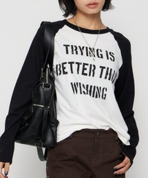FRONT LETTERING RAGLAN トップス