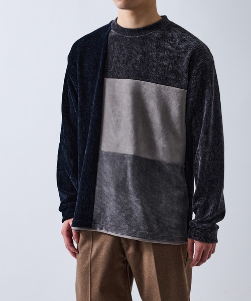 j.n.r.d(ジェー・エヌ・アール・ディー)の「モールブロック切替プルオーバー(Tシャツ/カットソー・メンズ・グレー/ベージュ・L/LL/M/S)」の1枚目の写真