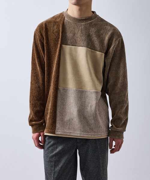 j.n.r.d(ジェー・エヌ・アール・ディー)の「モールブロック切替プルオーバー(Tシャツ/カットソー・メンズ・グレー/ベージュ・L/LL/M/S)」の12枚目の写真