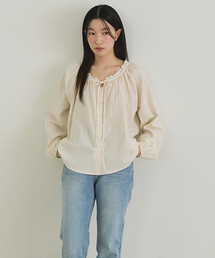LINGSEOUL（リングソウル）の「lace ruffle blouse-cream（シャツ/ブラウス）」