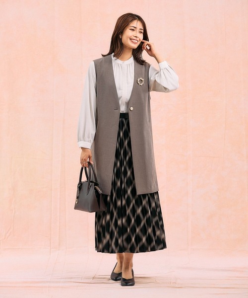 GLOBAL WORK（グローバルワーク）の「キレイつづく配色ブラウス/581008（シャツ/ブラウス・レディース・ベージュ系その他/ホワイト系その他5/ピンク系8・SMALL/MEDIUM/LARGE/X-LARGE）」の12枚目の写真