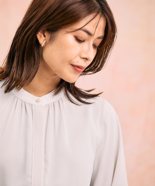 GLOBAL WORK（グローバルワーク）の「キレイつづく配色ブラウス/581008（シャツ/ブラウス・レディース・ベージュ系その他/ホワイト系その他5/ピンク系8・SMALL/MEDIUM/LARGE/X-LARGE）」の17枚目の写真