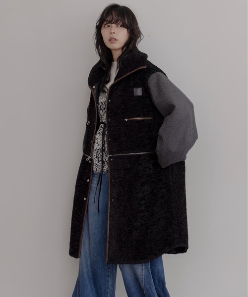 セール】リバーシブル ムートン4WAYコート（ムートンコート）｜Eimee