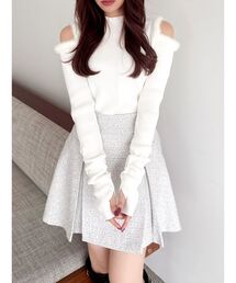 dazzlin | オープンエコファースリーブニットトップス(ニット/セーター)