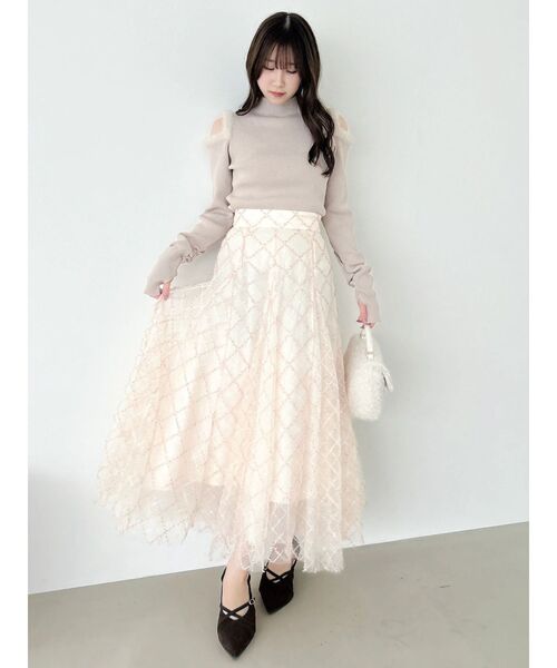 セール】オープンエコファースリーブニットトップス（ニット/セーター