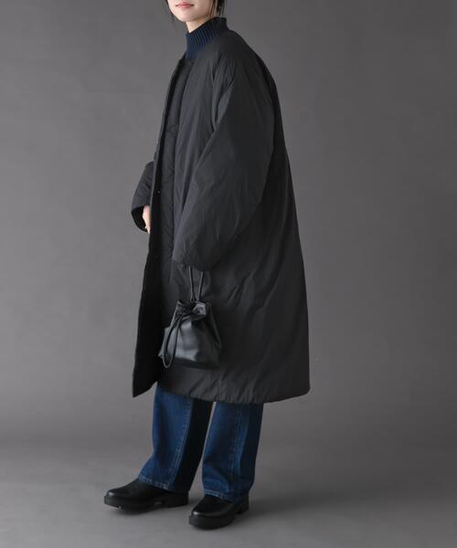 FORK&SPOON　SORONAノーカラーコート BLACK FORK&SPOON SORONAノーカラーコート（その他アウター）｜FORK&SPOON