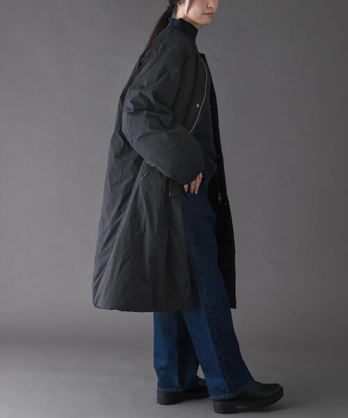 FORK&SPOON（フォークアンドスプーン）の「FORK&SPOON　SORONAノーカラーコート（その他アウター・レディース・カーキ/ブラック・1）」の5枚目の写真