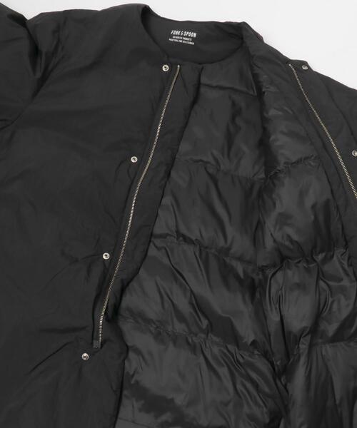 FORK&SPOON（フォークアンドスプーン）の「FORK&SPOON　SORONAノーカラーコート（その他アウター・レディース・カーキ/ブラック・1）」の10枚目の写真