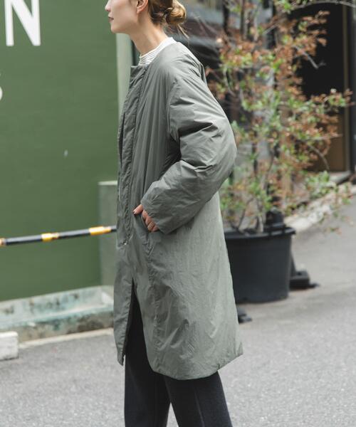 FORK&SPOON（フォークアンドスプーン）の「FORK&SPOON　SORONAノーカラーコート（その他アウター・レディース・カーキ/ブラック・1）」の17枚目の写真