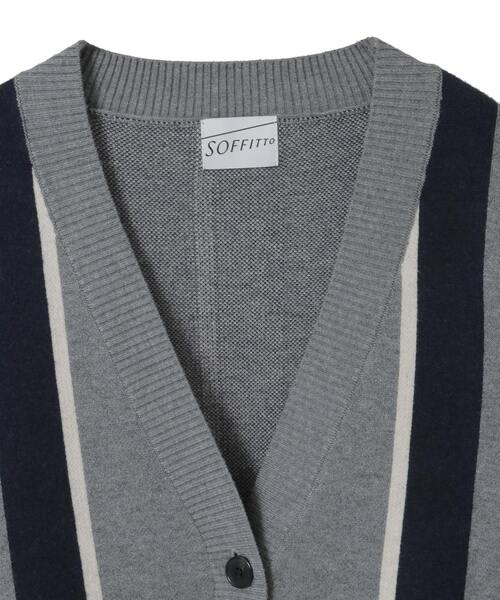 SOFFITTO(ソフィット)の「ストライプジャガードカーディガン(カーディガン/ボレロ・レディース・グレー系その他/ネイビー・FREE)」の12枚目の写真