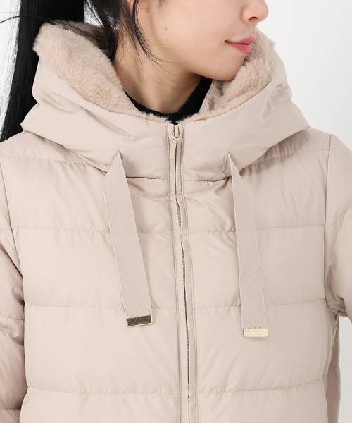 STRAWBERRY-FIELDS（ストロベリーフィールズ）の「スムースタフタ_フェイクファー衿ダウンコート（ダウンジャケット/コート・レディース・ブラック/ベージュ・2）」の13枚目の写真