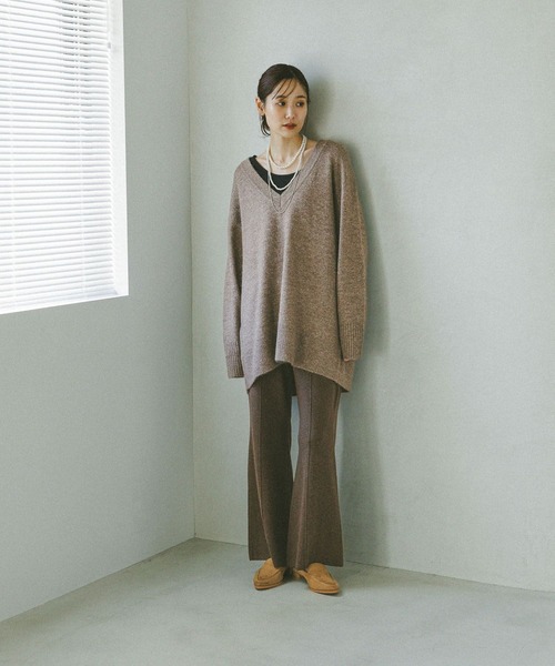 GLOBAL WORK（グローバルワーク）の「フワフワHugmeフレアパンツ/597985（その他パンツ・レディース・ダークブラウン/ブラック/チャコールグレー・MEDIUM/LARGE）」の13枚目の写真