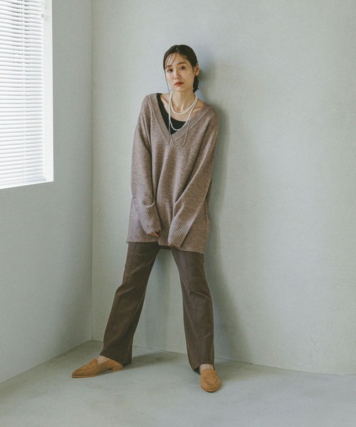 GLOBAL WORK（グローバルワーク）の「フワフワHugmeフレアパンツ/597985（その他パンツ・レディース・ダークブラウン/ブラック/チャコールグレー・MEDIUM/LARGE）」の14枚目の写真