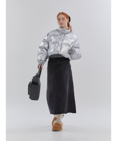 ANOETIC(アノエティック)の「CLASSIC DENIM MAXI LONG SKIRT_DARK GREY(スカート・レディース・チャコール・MEDIUM/SMALL)」の3枚目の写真