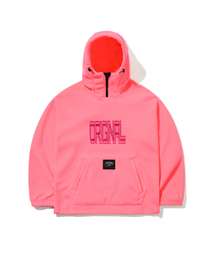 BSRABBIT（ビエスラビット）の「オリジナルフリースハーフジップフードパーカー ピンク（パーカー）」