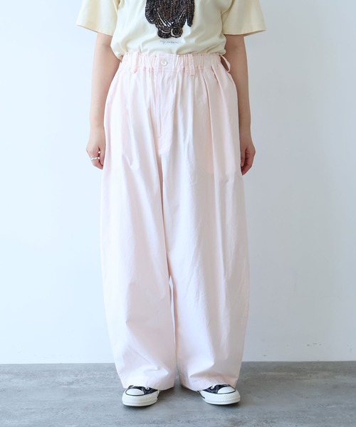 bulle de savon（ビュルデサボン）の「コットン/キュプラ 高密度ブロード パンツ（その他パンツ・レディース・アイボリー/ピンク/チャコールグレー・FREE）」の18枚目の写真